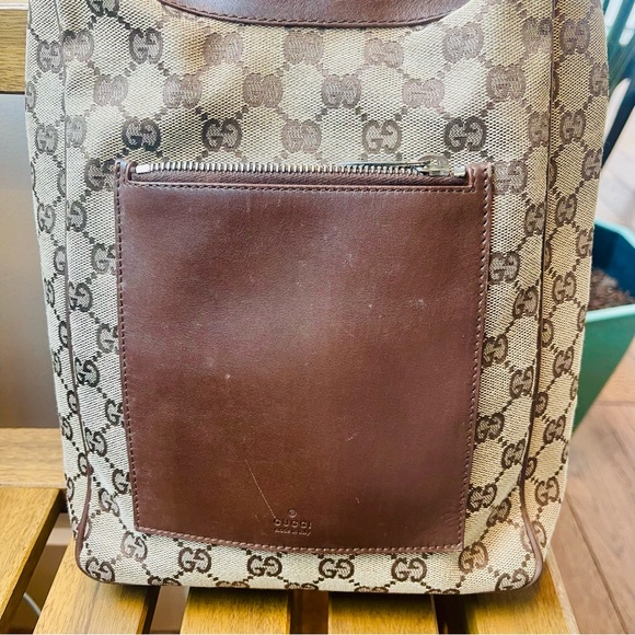 GUCCI Leather and Canvas Shoulder Bag AUTHENTIC - Picture 3 of 16